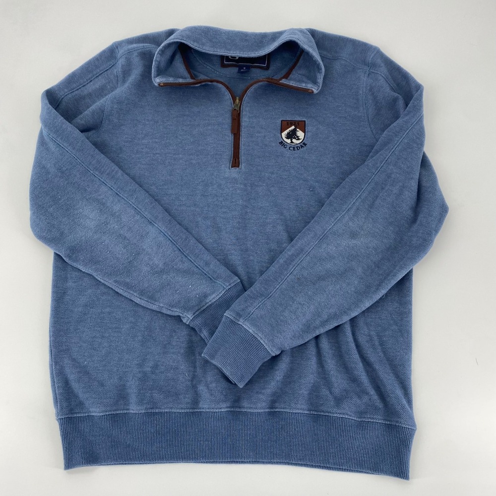Gear For Sports Big Cedar 1921 Quarter Zip Pullover Sweatshirt Blue Men's M